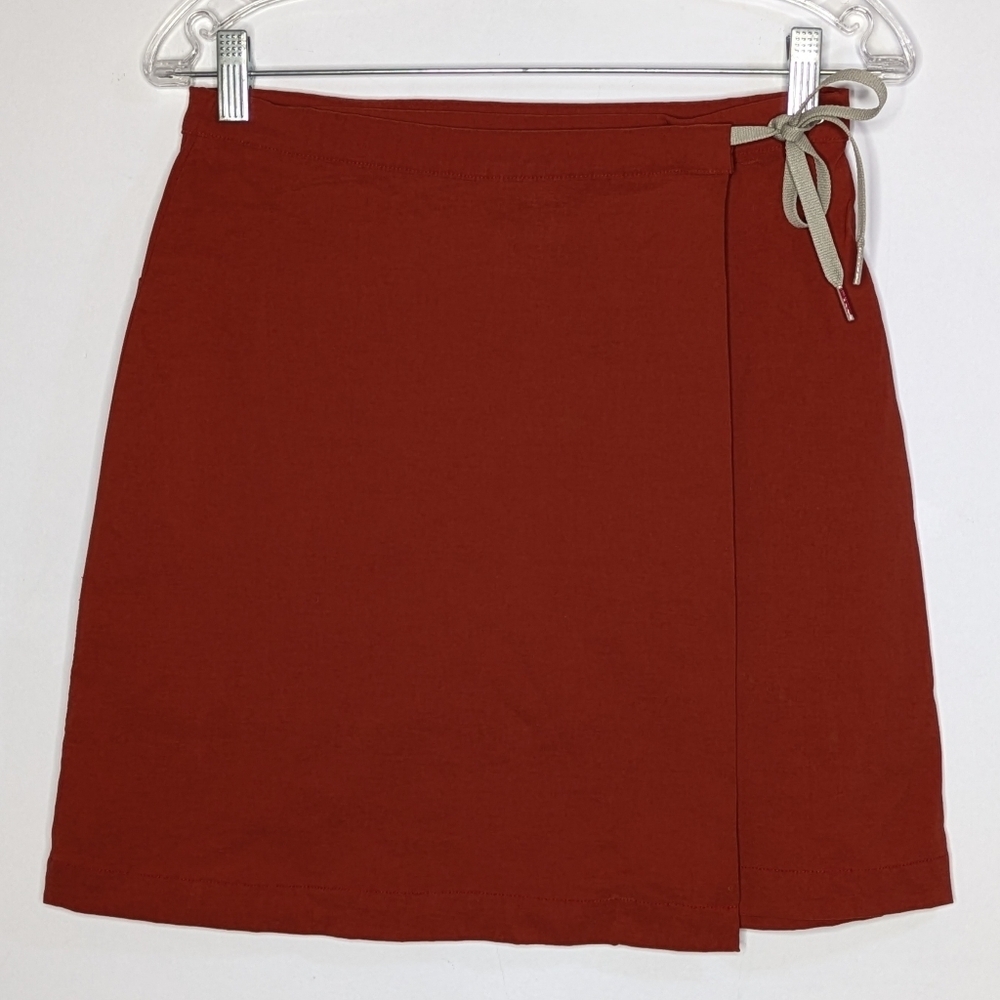 Athleta Burnt Orange Wrap Mini Skirt S